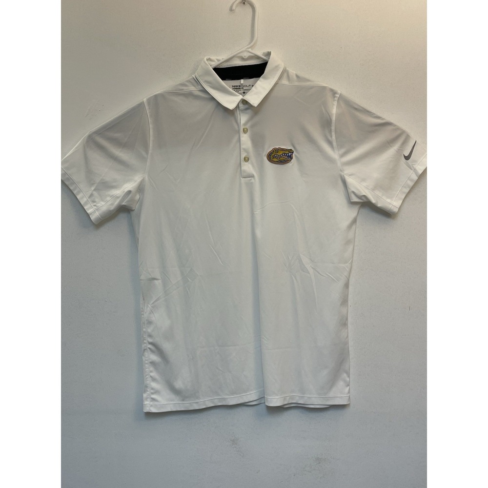 Nike Mens Gators Polo Florida Gators Shirt White Short Sleeve Size Large